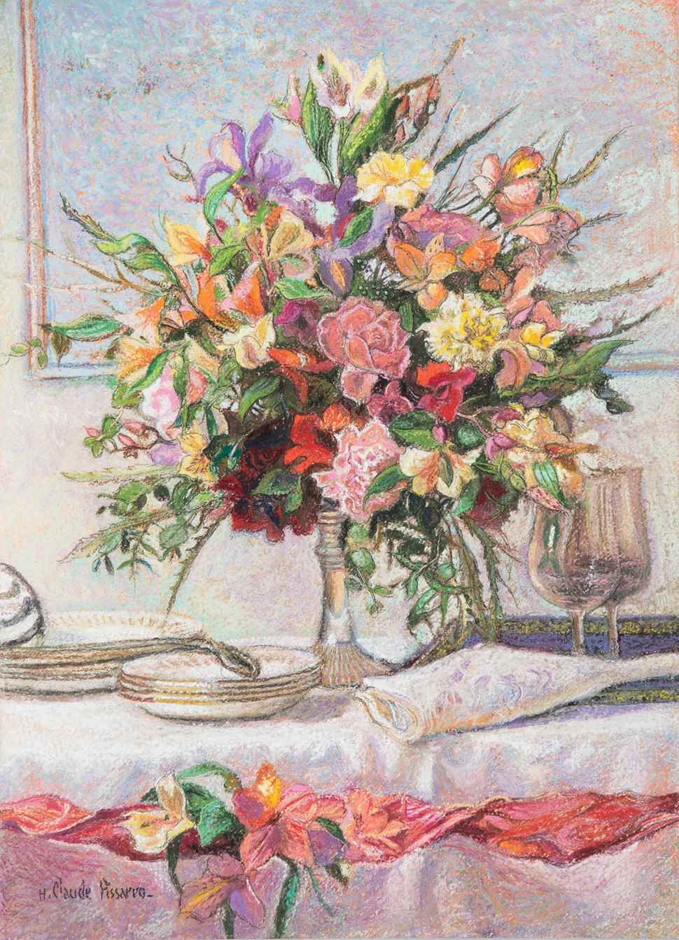 Bouquet pour le dîner - H. Claude Pissarro (b. 1935 - )